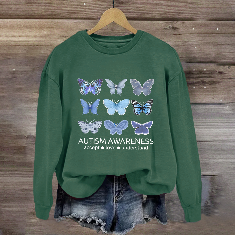 Autism Awareness Butterfly Teacher Sweatshirt