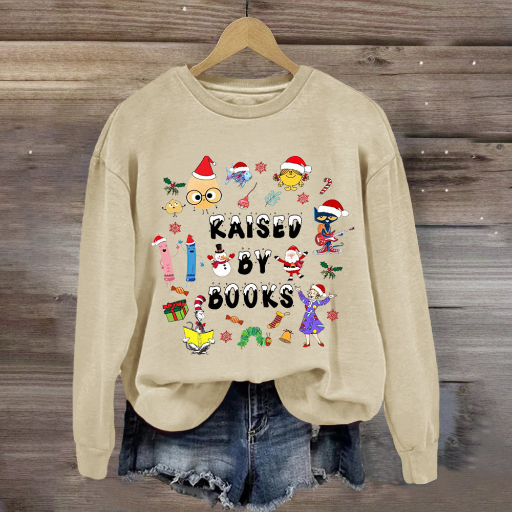 Christmas Raised By Books Sweatshirt