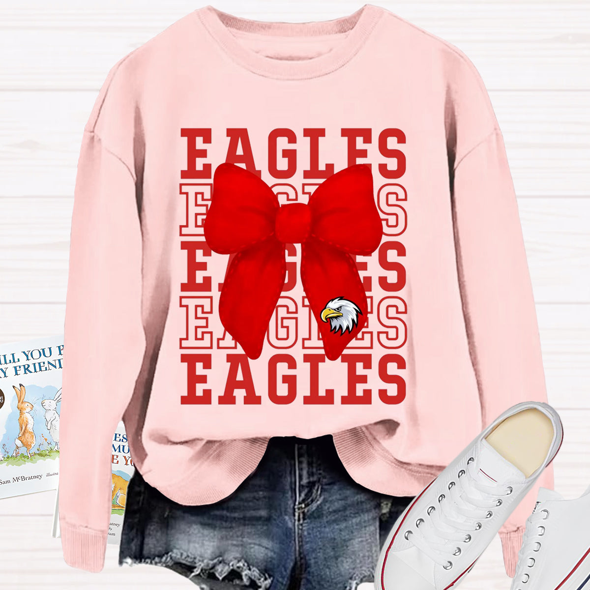 Eagles Team Bow Game Day Sweatshirt