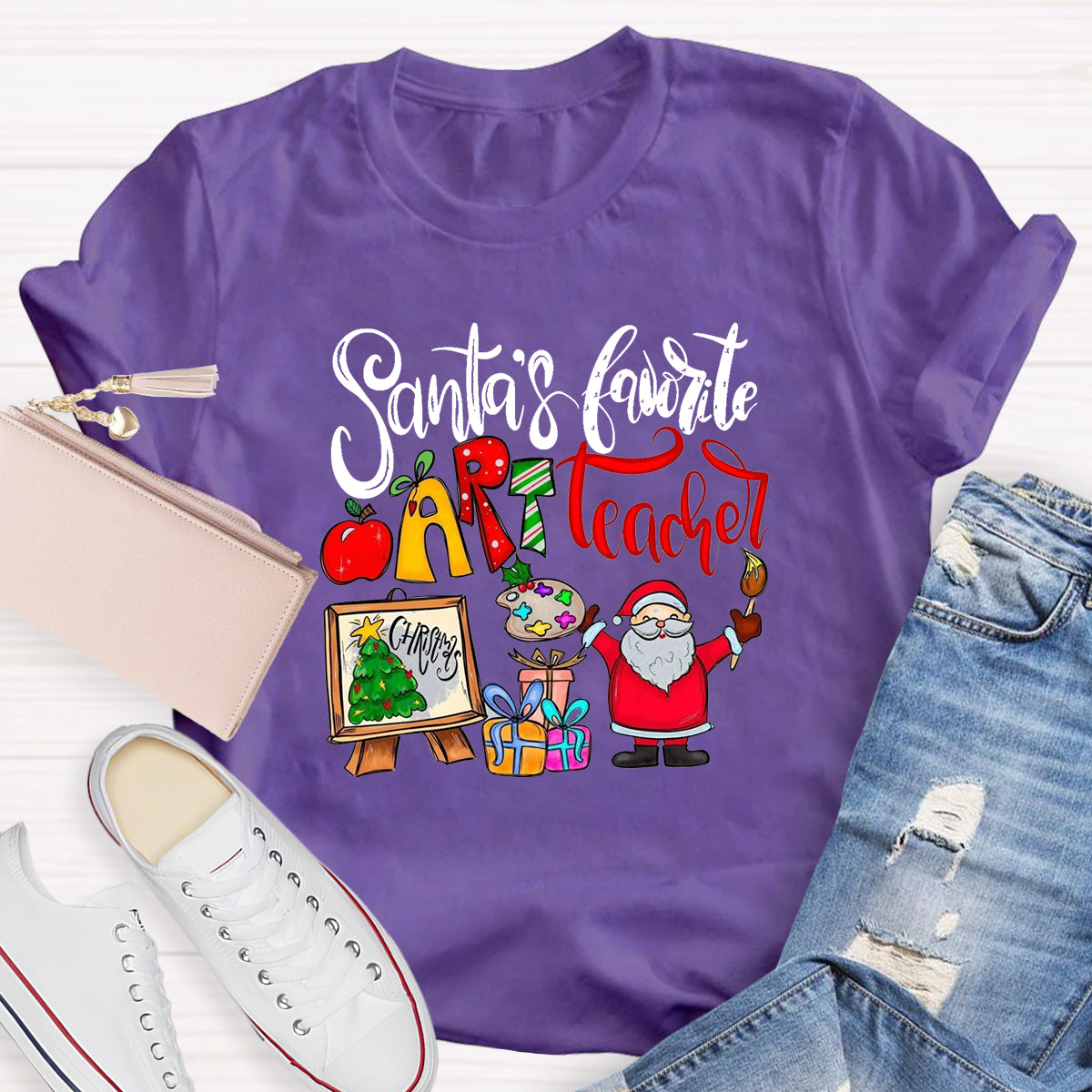 Santa's Favorite Art Teacher T-Shirt