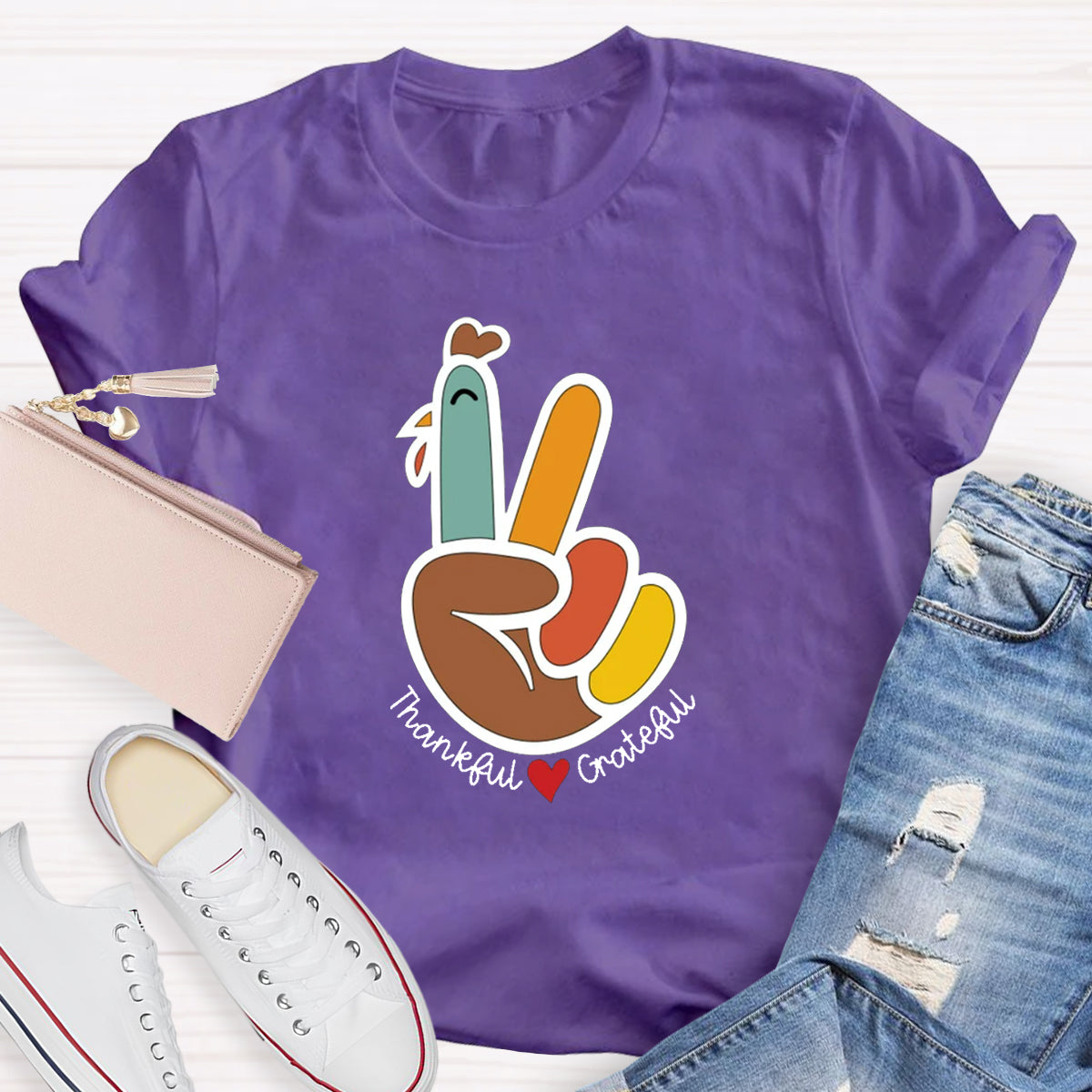 Funny Turkey Thankful Teacher T-Shirt