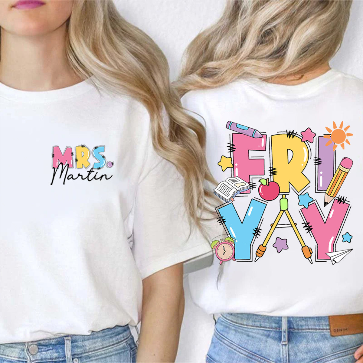 Personalized Name Friyay Double Printed T-shirt