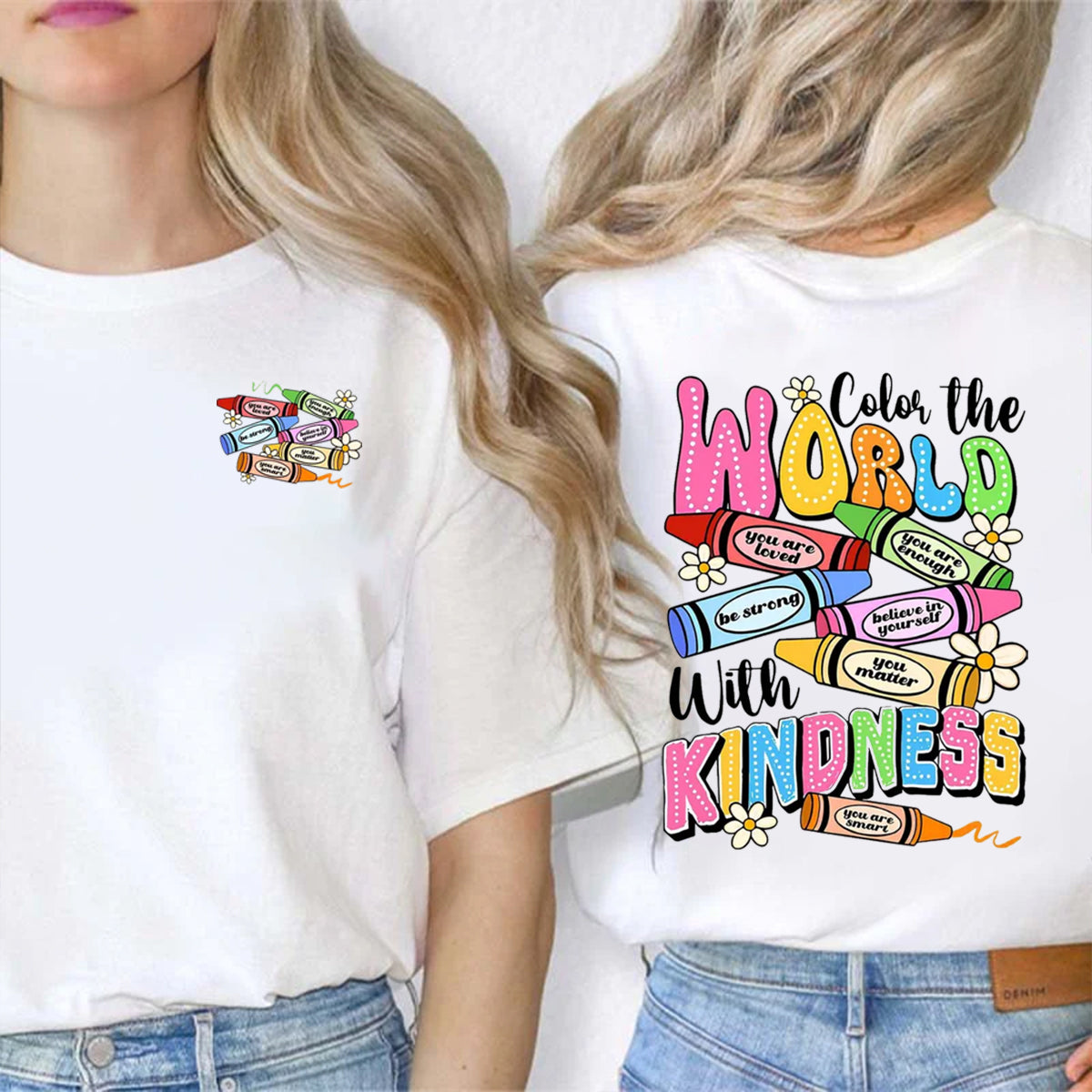 Color The World With Kindness Double Printed T-shirt