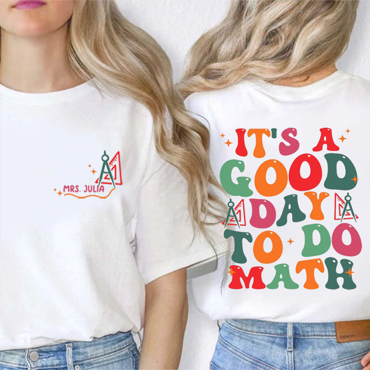 Personalized Name It's A Good Day To Do Math Double Printed T-shirt