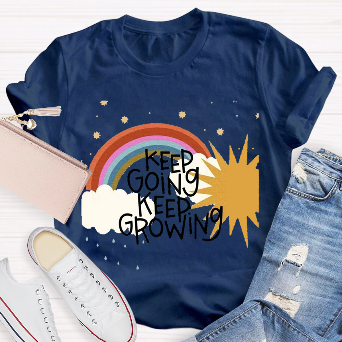 Keep Going Keep Growing Rainbow T-Shirt