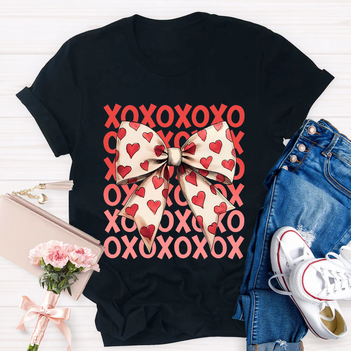 Pink Bow Xoxo Valentine T-Shirt