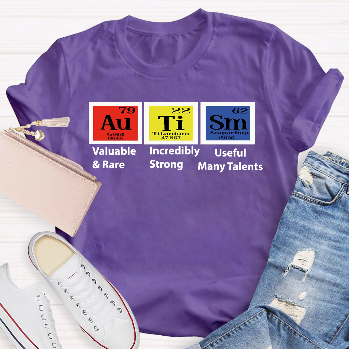 Autism Periodic Table Valuable Incredibly Teacher T-Shirt