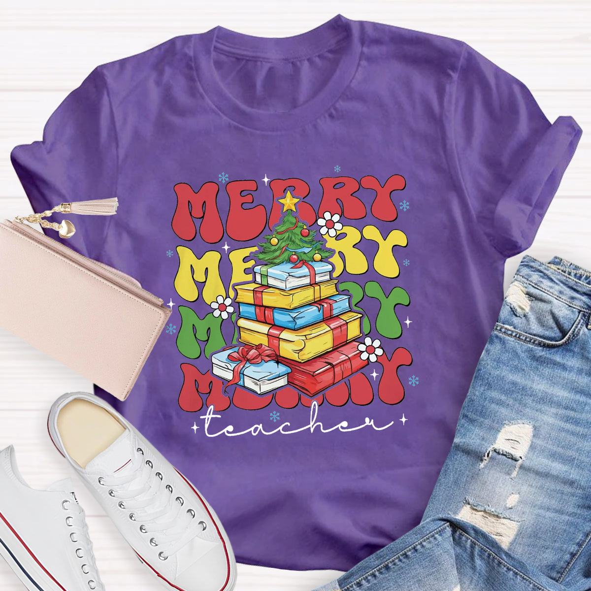 Merry Christmas Tree Teacher T-Shirt