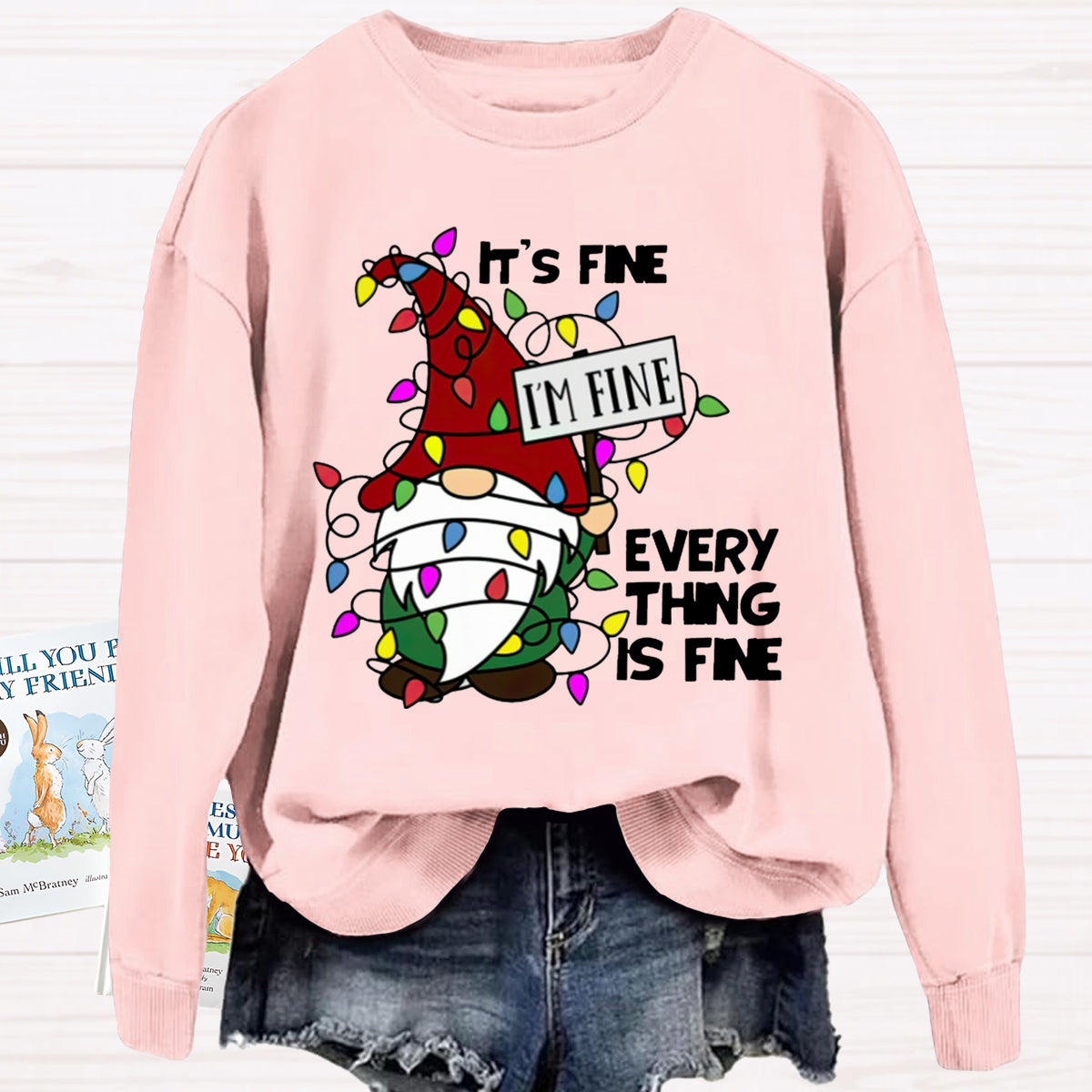 It's Fine I'm Fine Everything Is Fine Gnome Christmas Sweatshirt