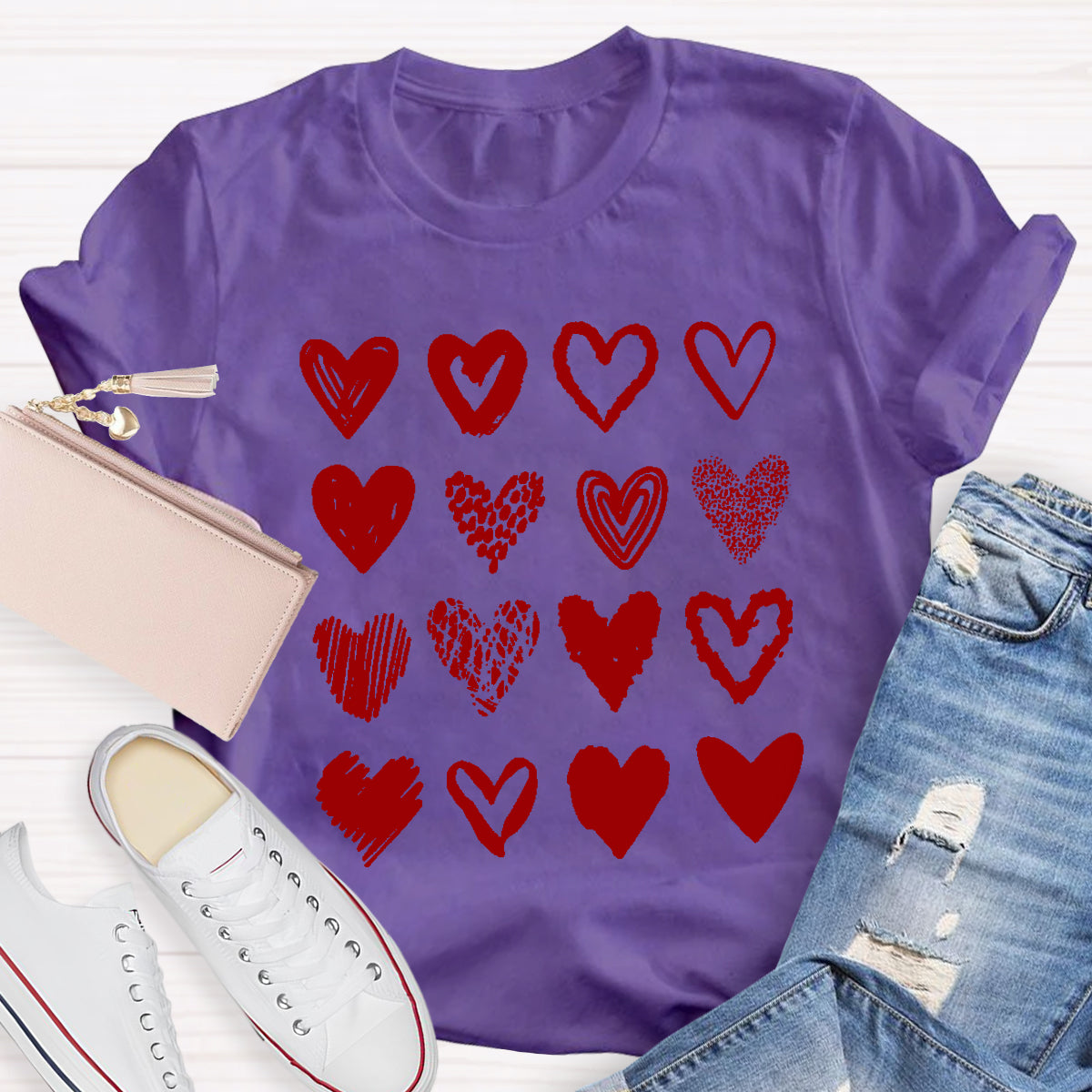 Valentine's Day Cute Heart Teacher T-Shirt