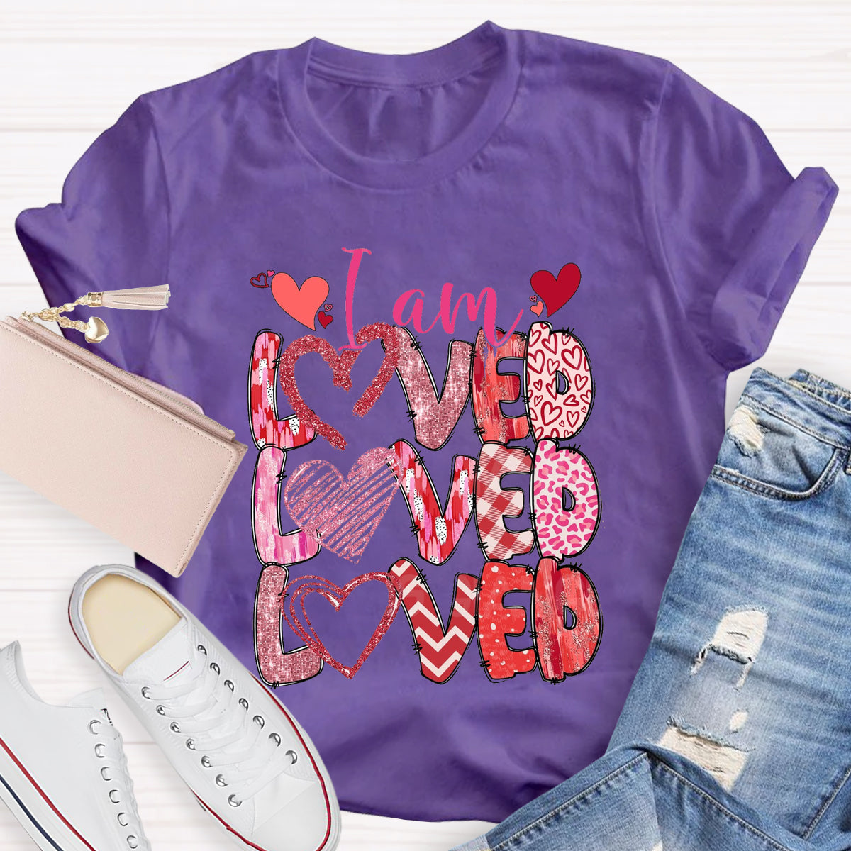 I am Loved Pink Heart T-Shirt