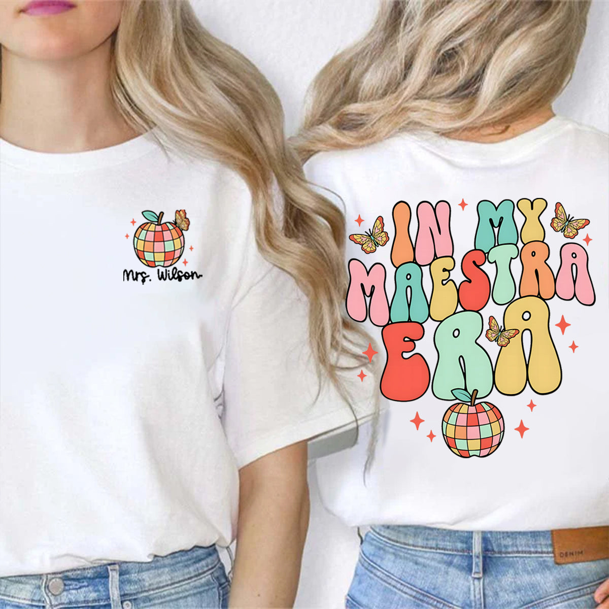 Personalized Name In My Maestra Era Double Printed T-shirt