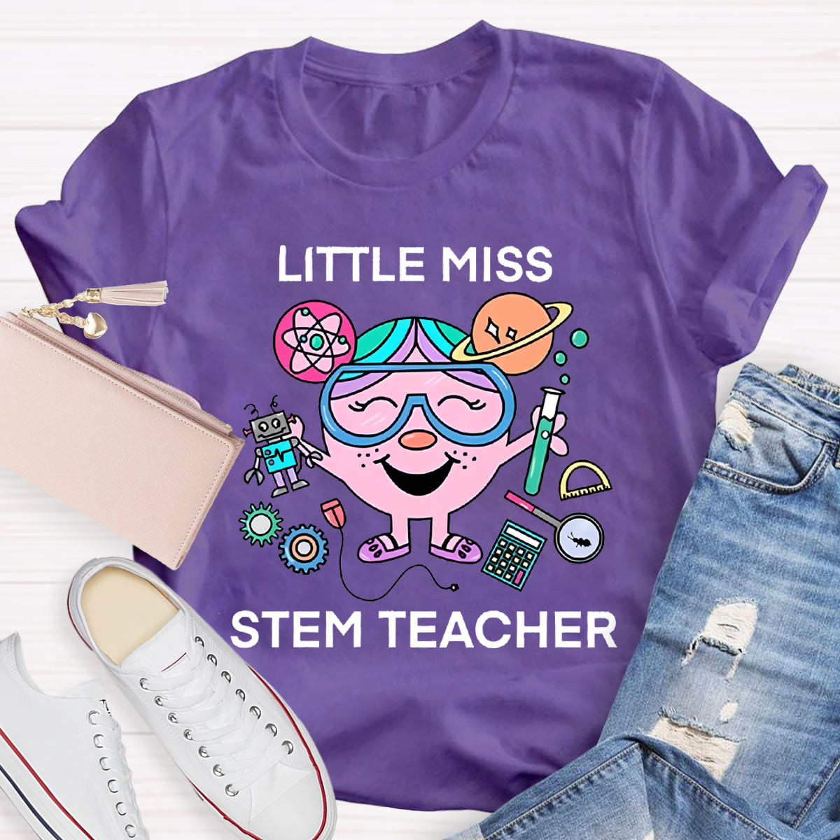 Little Miss Stem Teacher T-Shirt