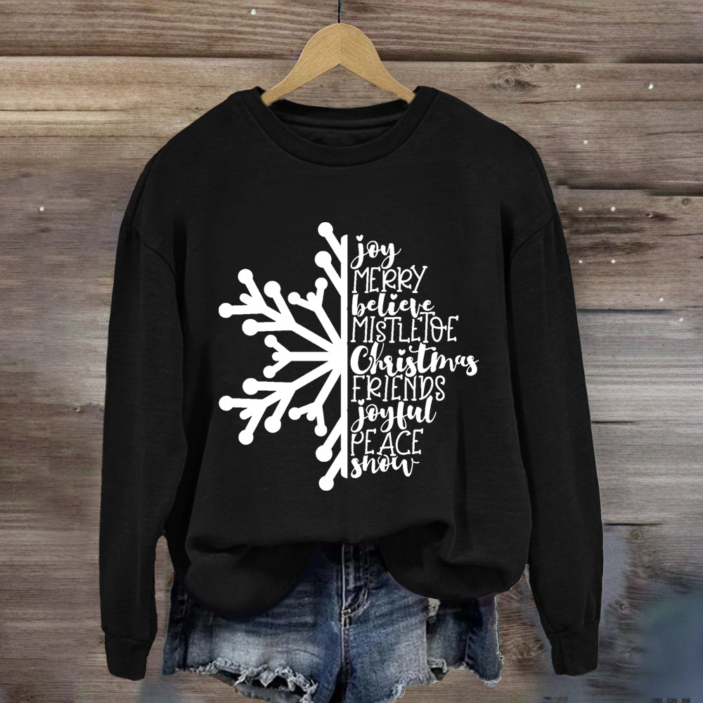 Merry Christmas Snowflake Sweatshirt