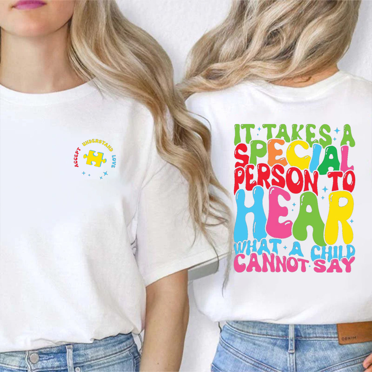 It Takes A Special Person To Hear What A Child Cannot Say Double Printed T-shirt