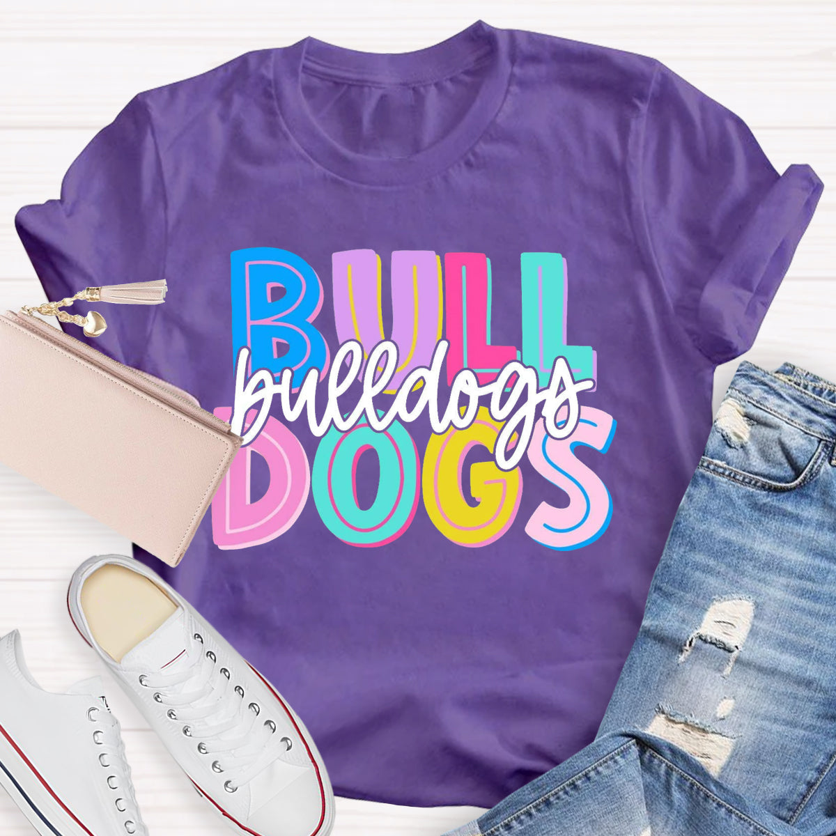 Personalized School Mascot Bulldogs Teacher T-Shirt