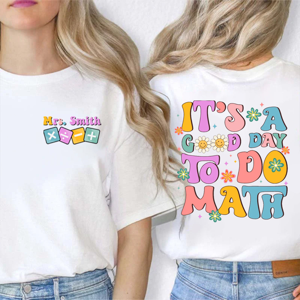 Personalized Name It's A Good Day To Do Math Double Printed T-shirt