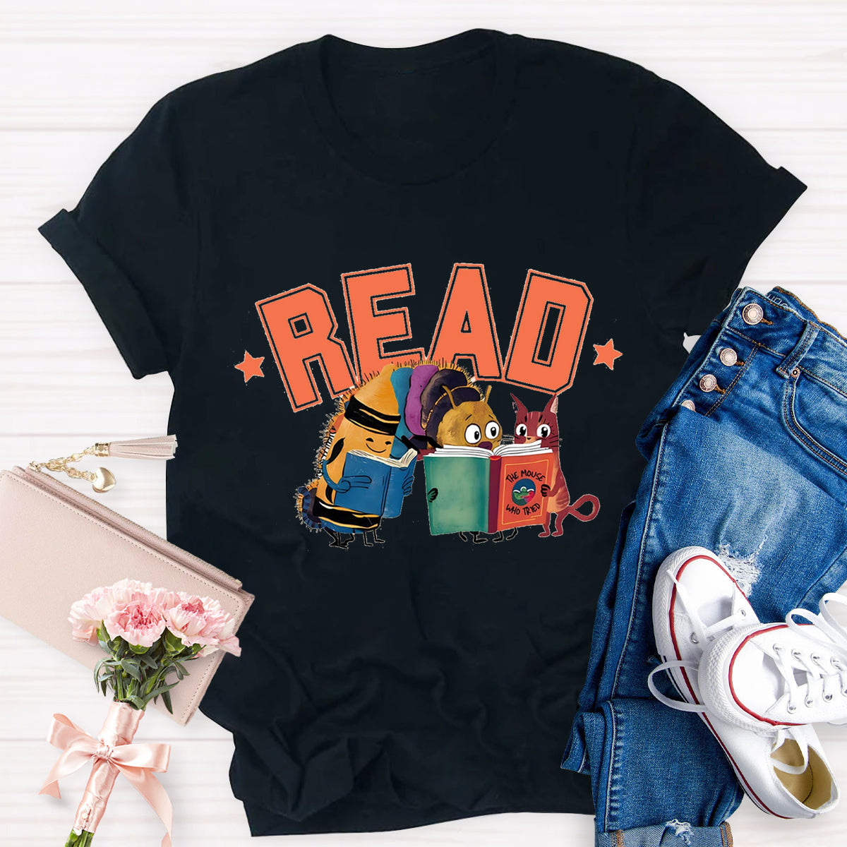 Caterpillar Read Books Teacher T-Shirt