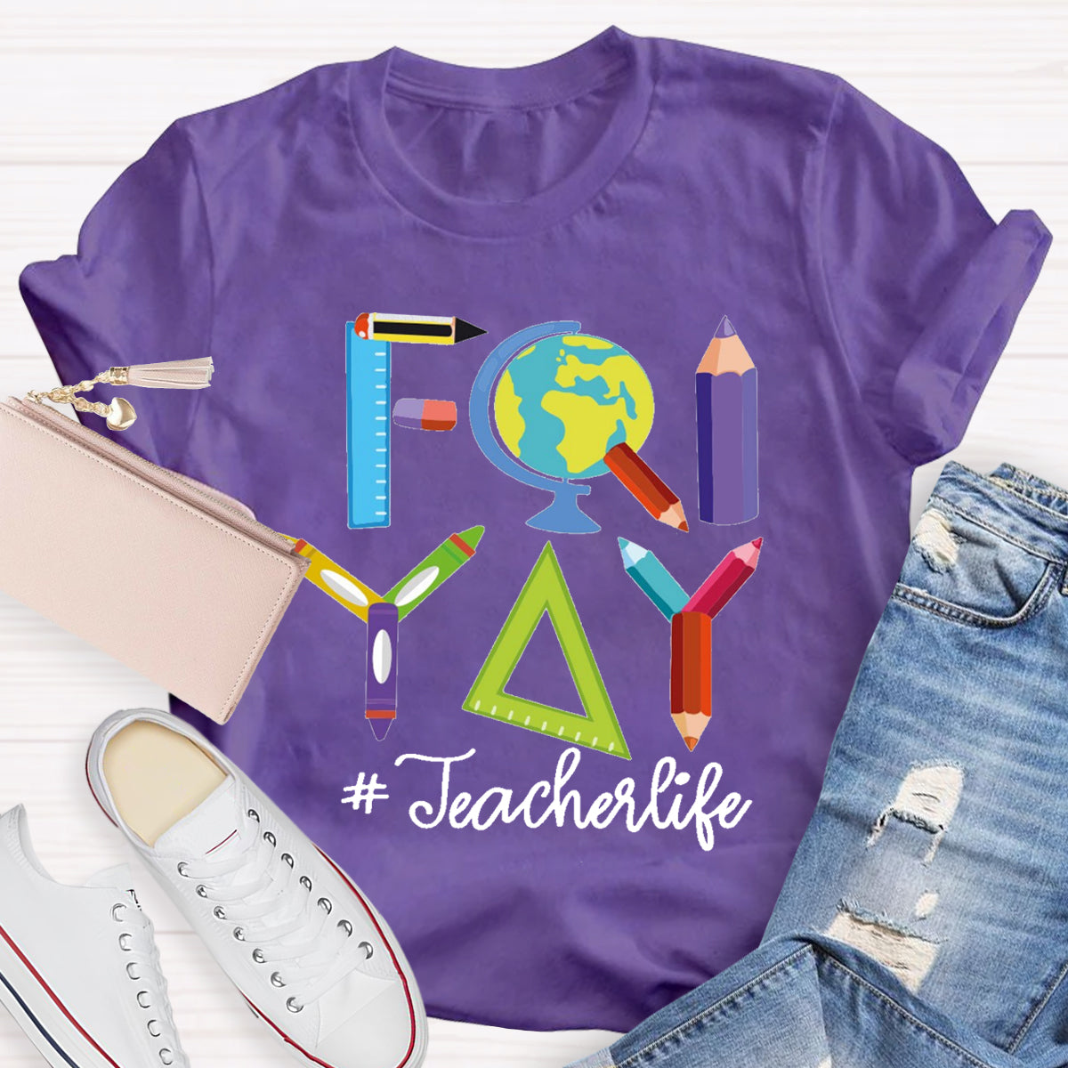 Happy Friyay Friday Weekend Teacherlife T-Shirt