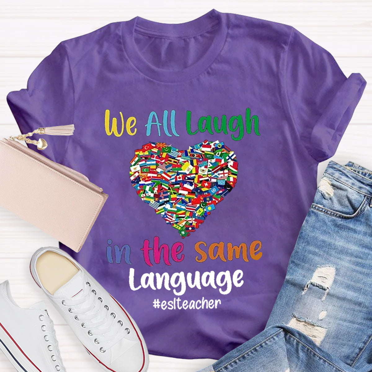 Personalized Subject We All Laugh In The Same Language T-Shirt