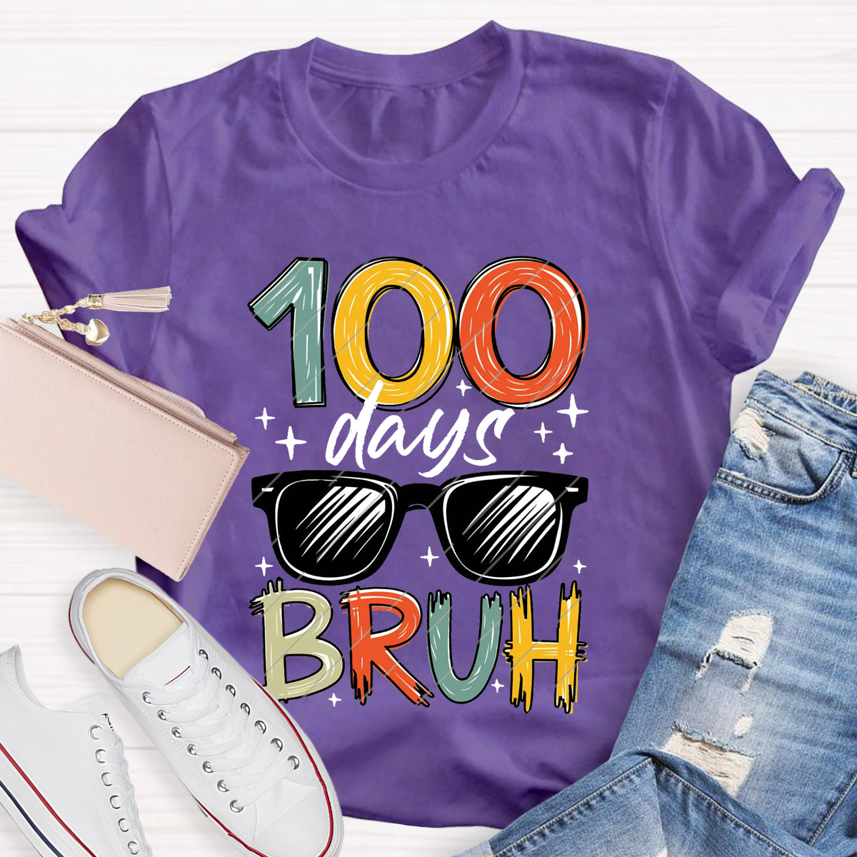 100 Days Bruh Teacher T-Shirt