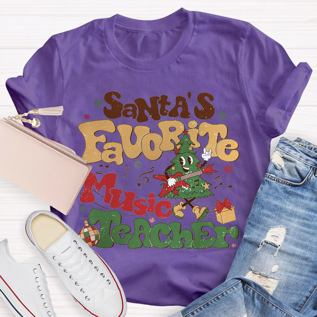 Santa's Favorite Music Teacher T-Shirt