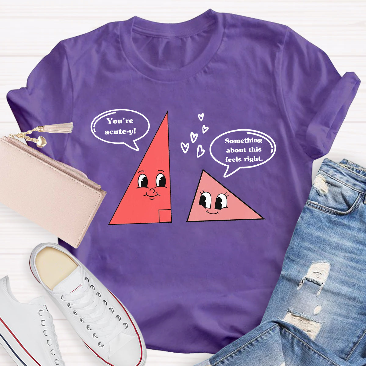 Love Triangle Valentine's Day Math Lover Teacher T-Shirt