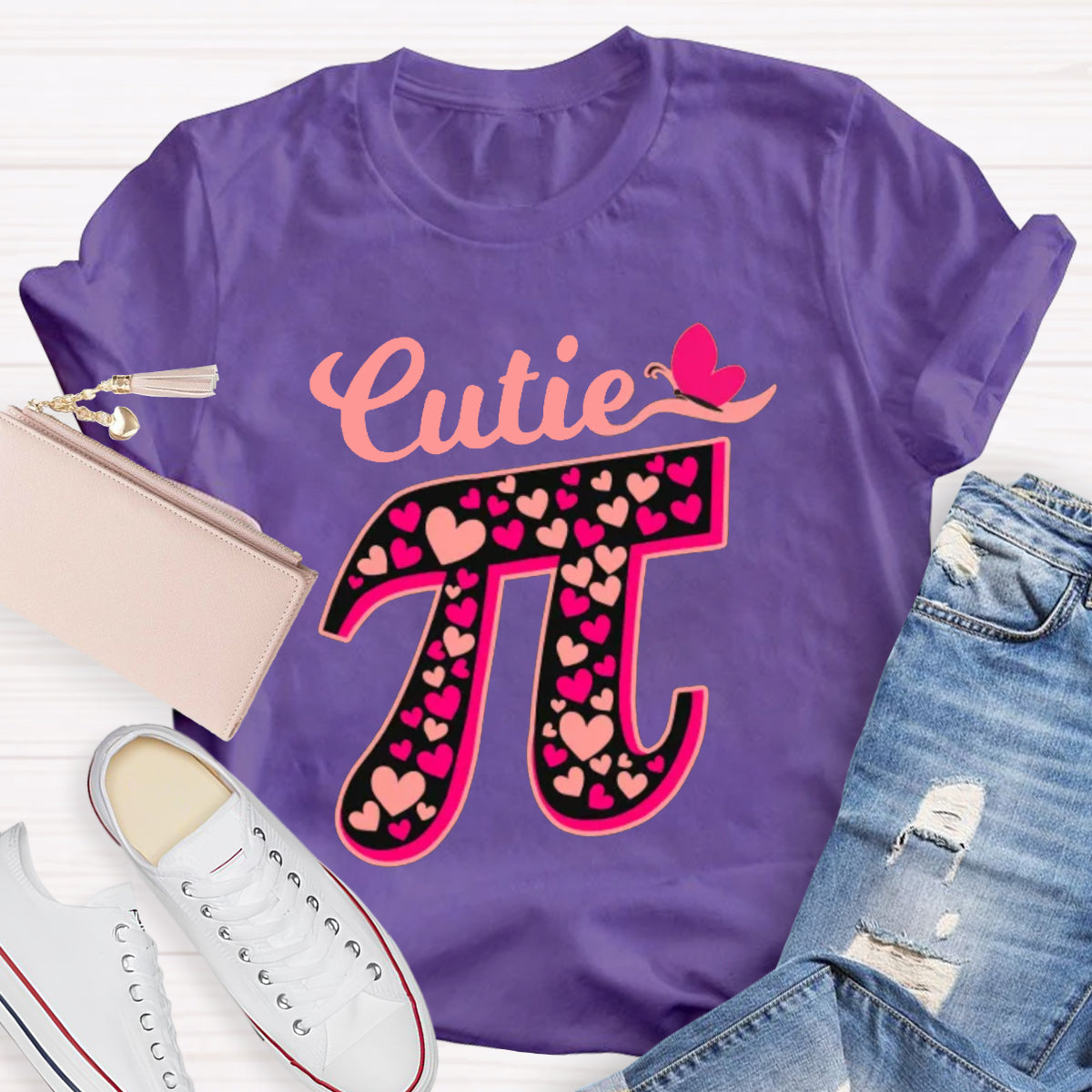 Cutie Pink Pi Math Teacher T-Shirt