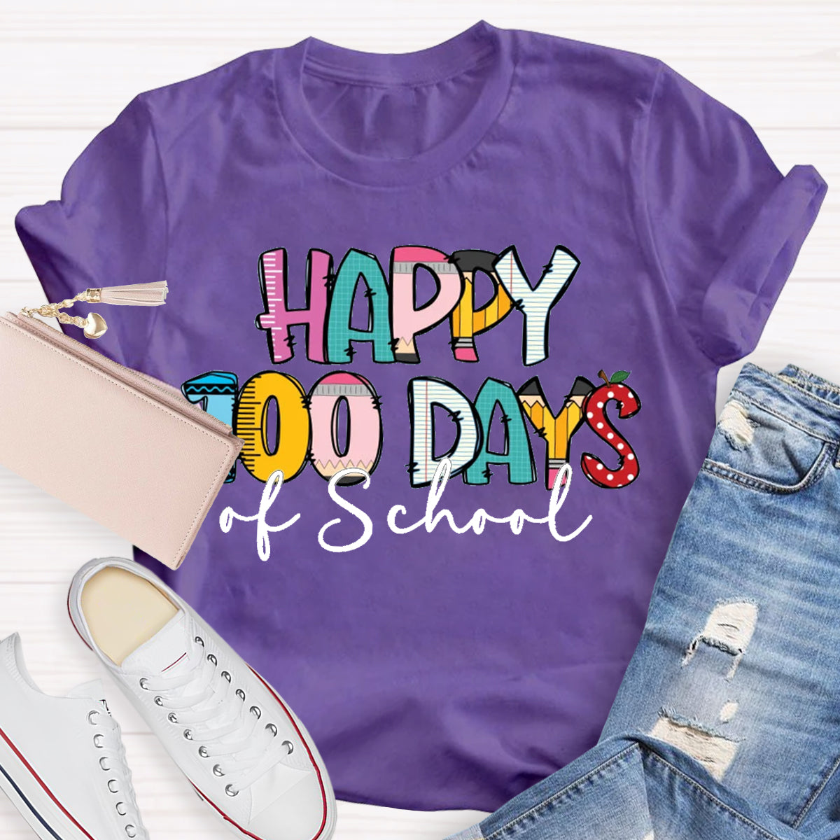 Happy 100 Days Of School Teacher T-Shirt