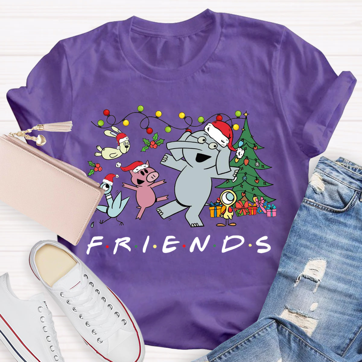 Friends Elephant And Piggie Christmas T-Shirt