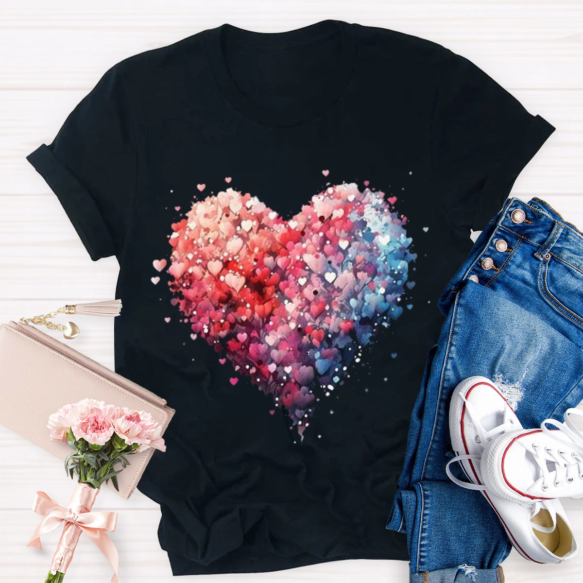 Valentine's Day Beautiful Watercolor Heart T-Shirt