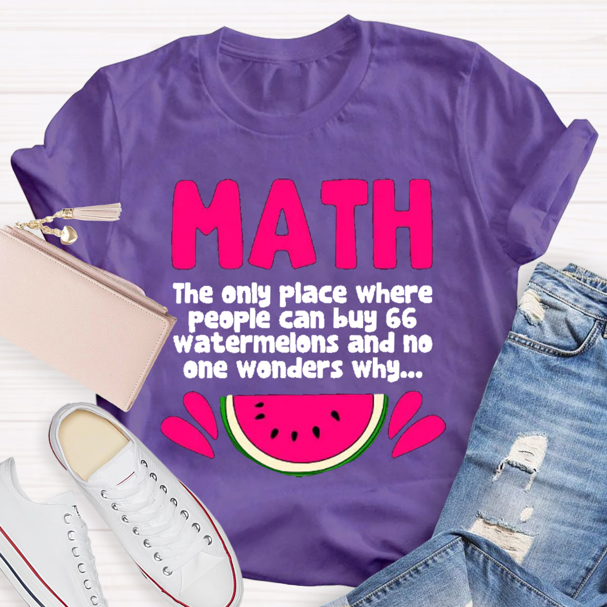 Math And Watermelons Mathematics Calculation Numbers T-Shirt