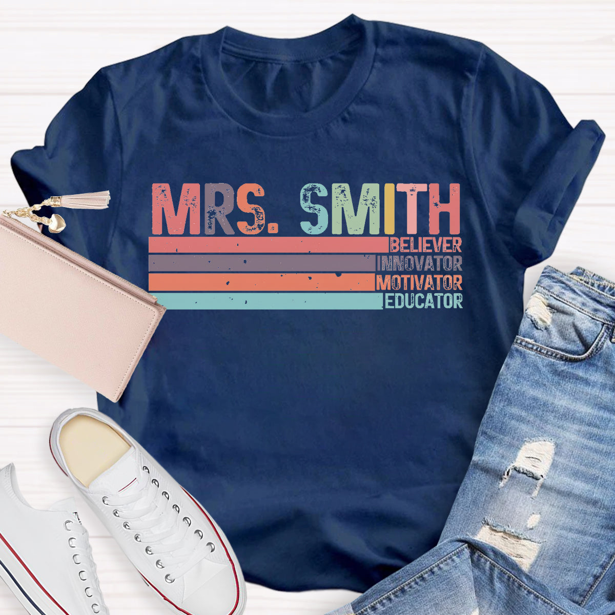 Personalized Name Mrs Smith Teacher T-Shirt