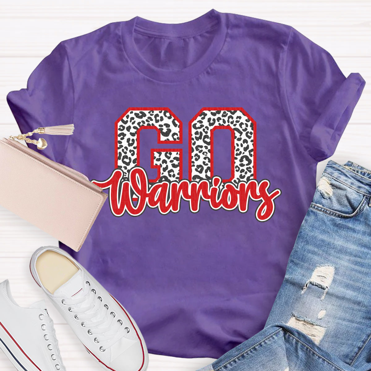 Leopard Go Warriors Cheer T-Shirt