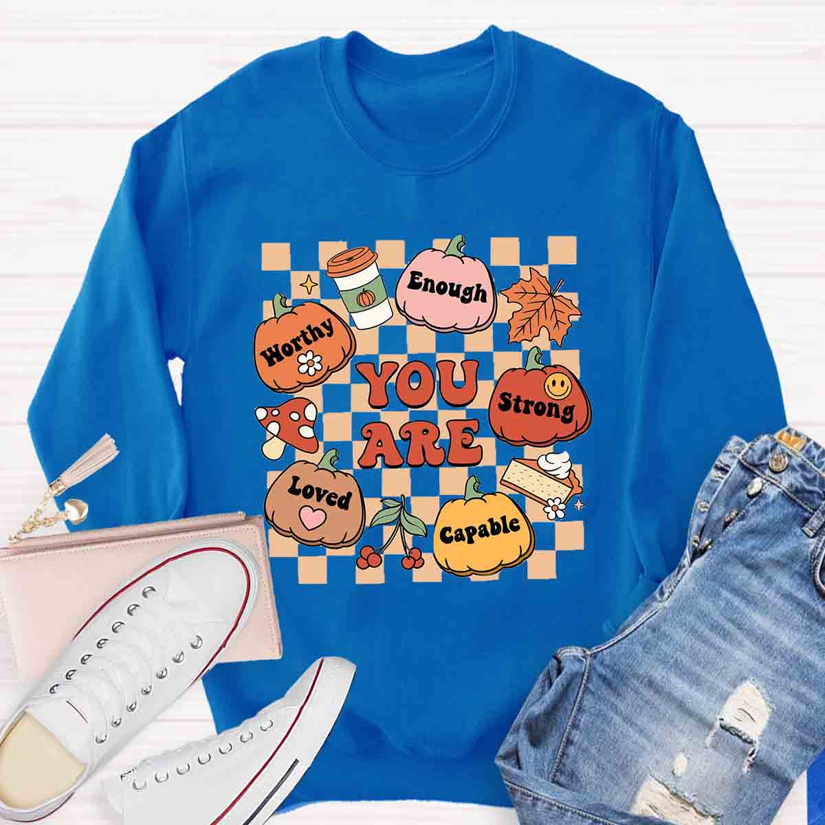 Autumn Thanksgiving Teacher Aide Pumpkin You Are Loved Sweatshirt