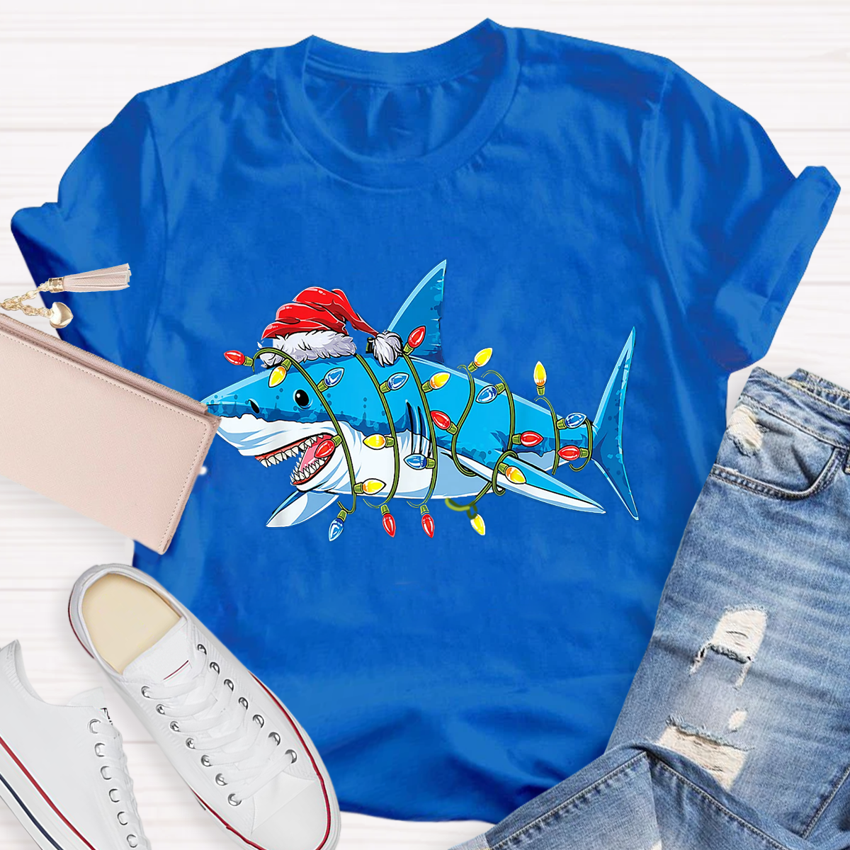 Christmas Shark Lights T-Shirt