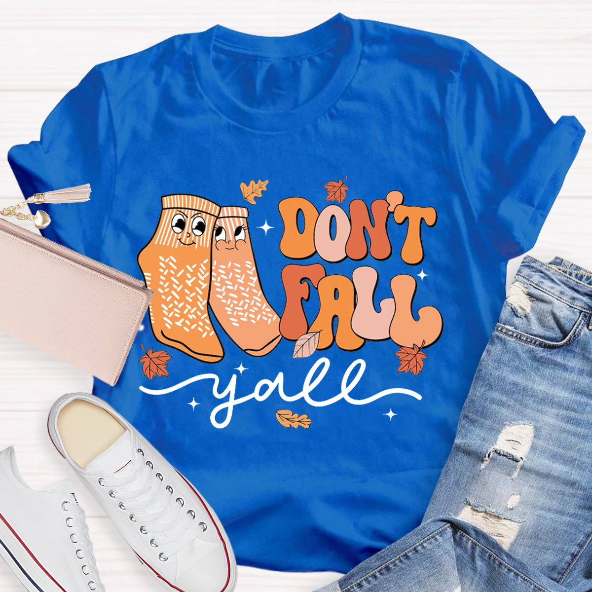 Don't Fall Y'all Thanksgiving Teacher T-Shirt