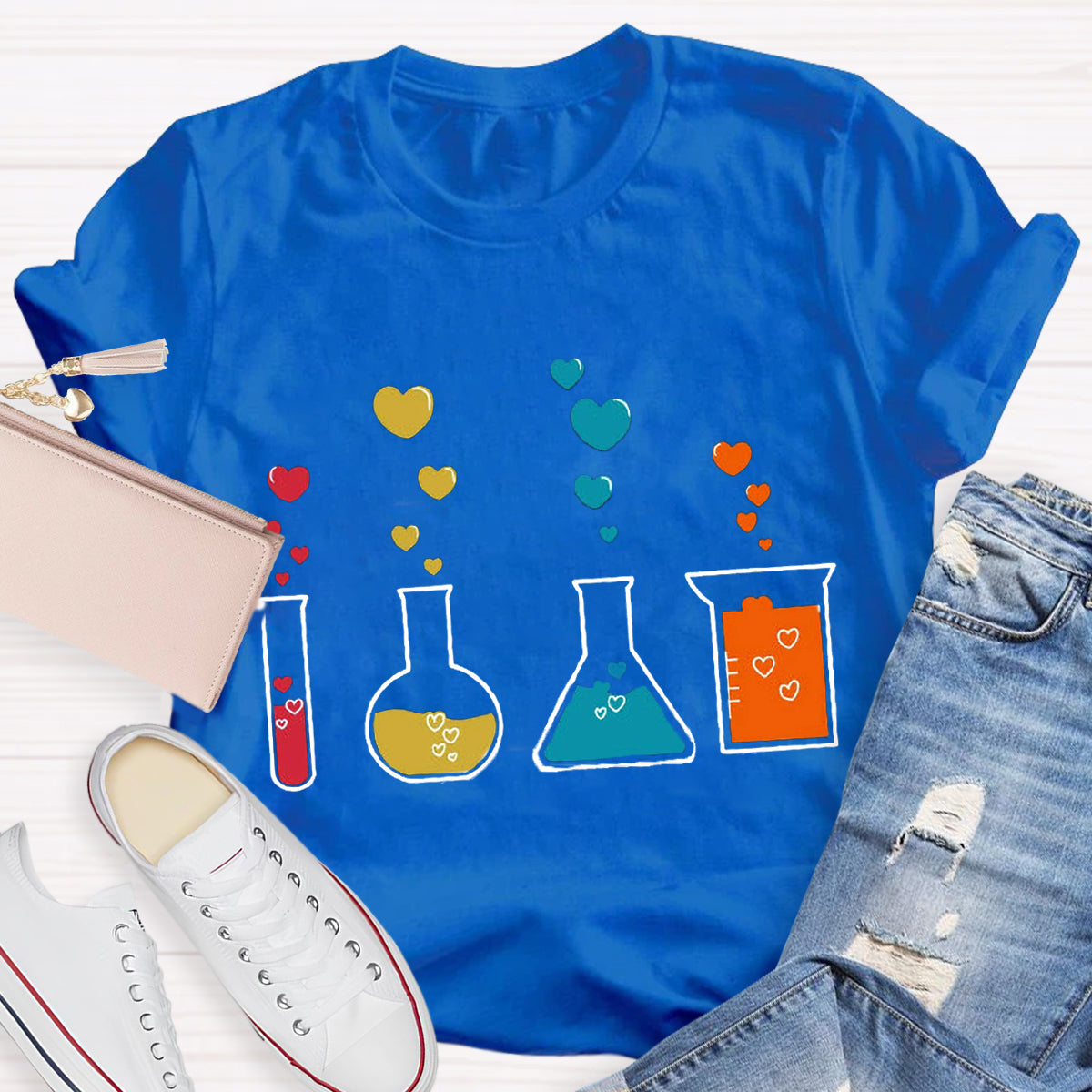 Cute Chemistry Hearts Teacher T-Shirt