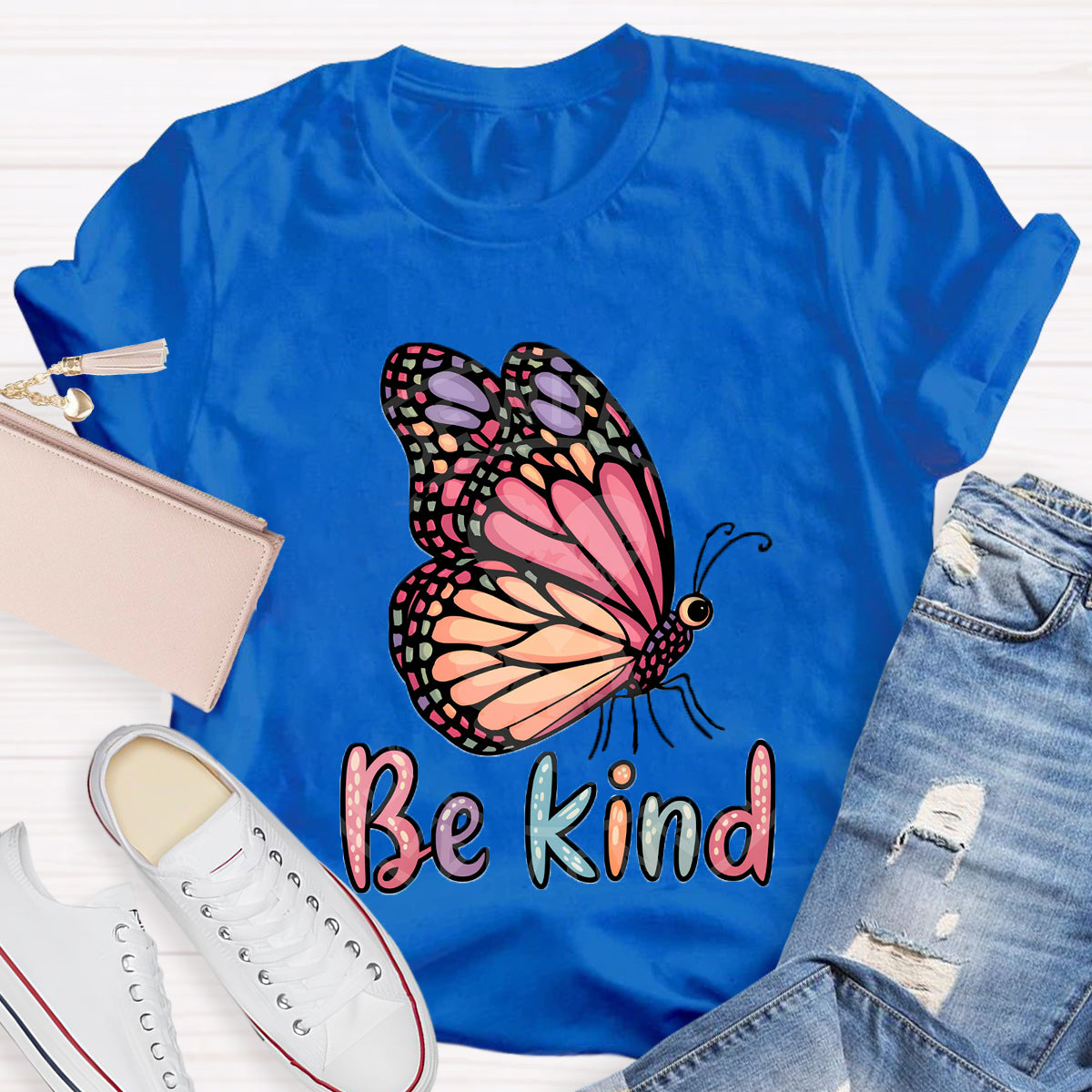 Be Kind Butterfly Printed T-Shirt