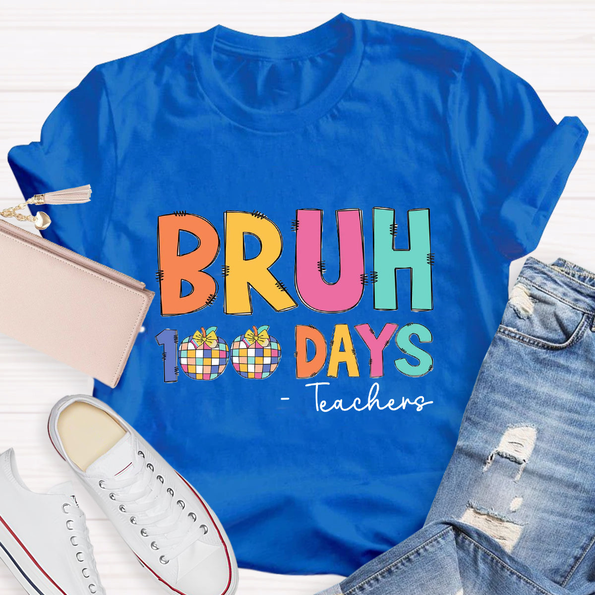 Personalized Text Bruh 100 Days T-shirt