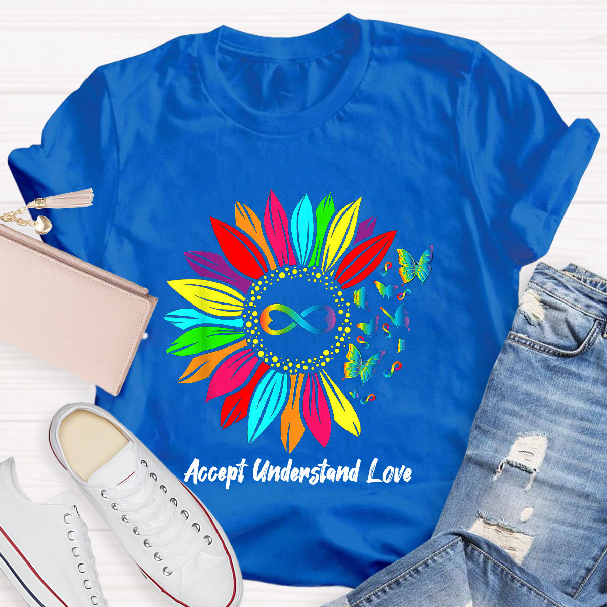 Accept Understand Love Colorful Sunflower T-Shirt