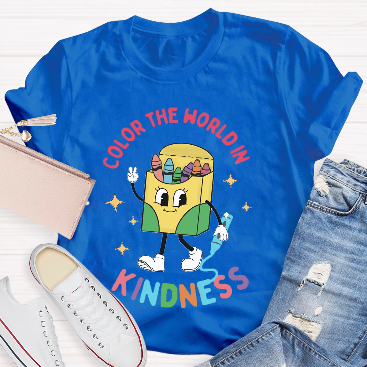 Color the World in Kindness Teacher T-Shirt