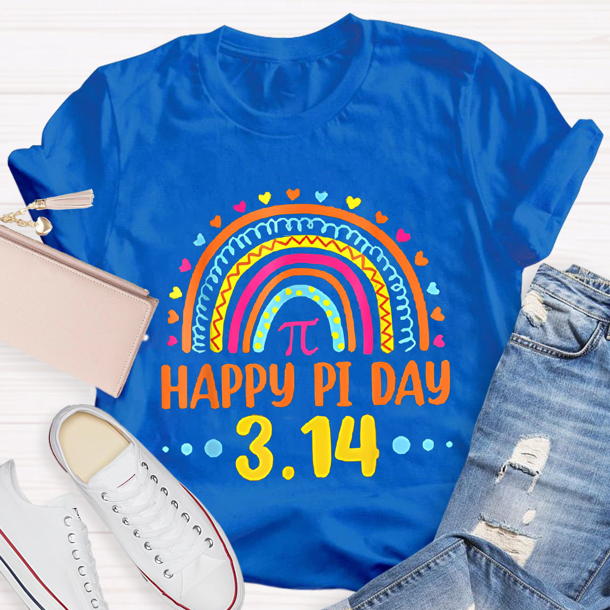 Happy Pi Day Rainbow Teacher T-Shirt