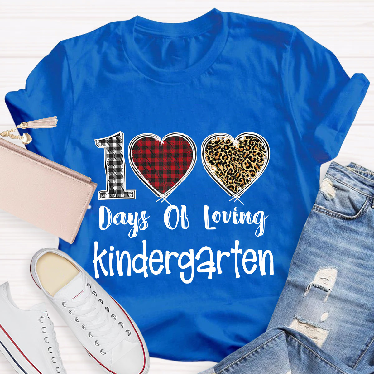 Personalized Grade 100 Days Of Loving Kindergarten Teacher T-Shirt