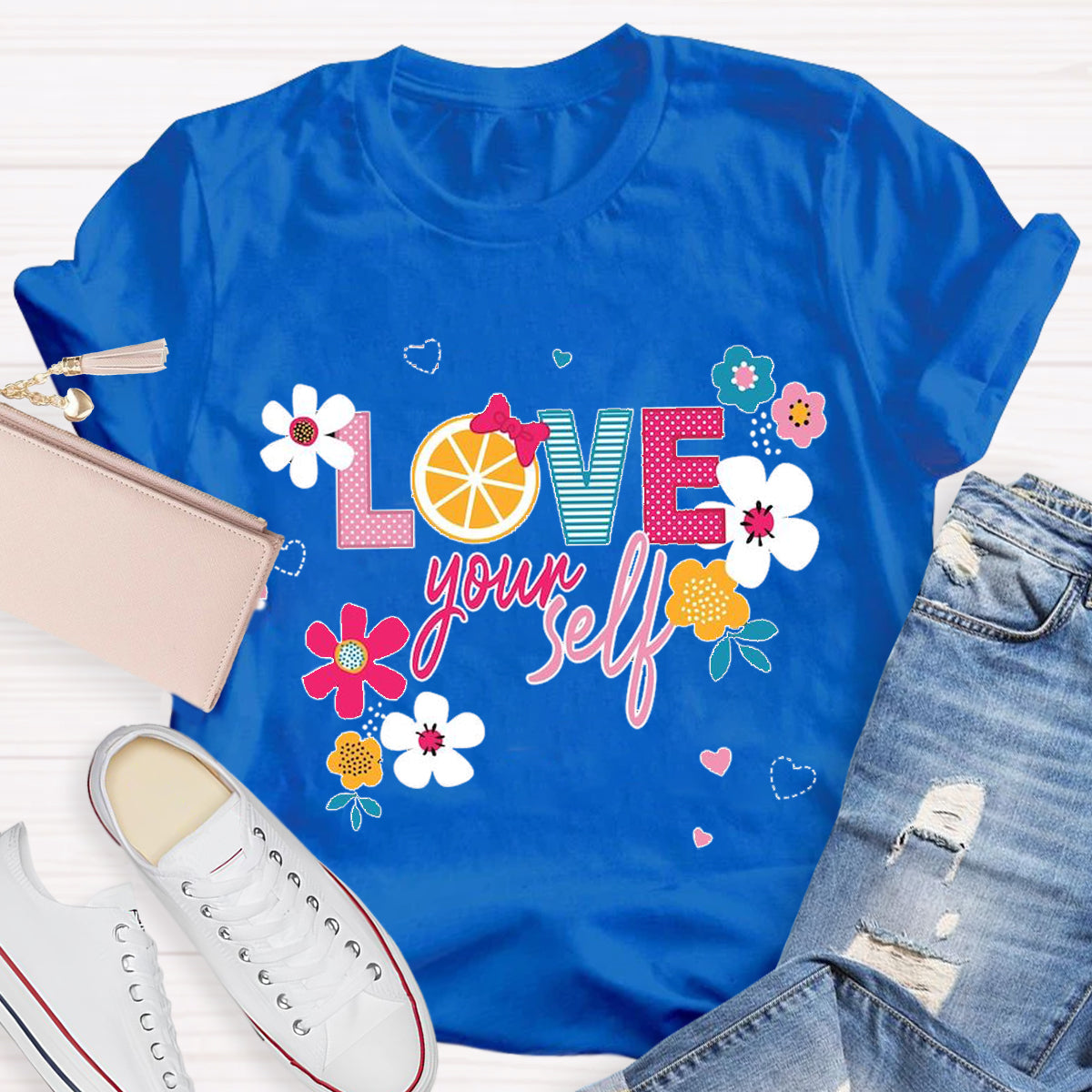 Love Yourself Flower Teacher T-Shirt