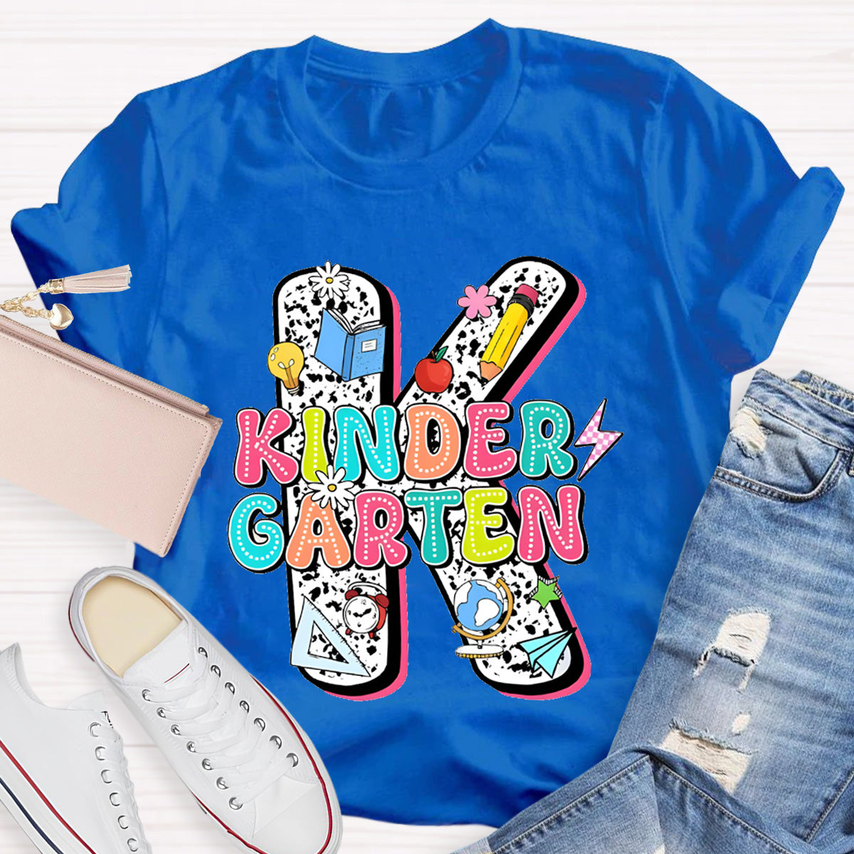 Personalized Grade Kindergarten Letter Teacher T-Shirt