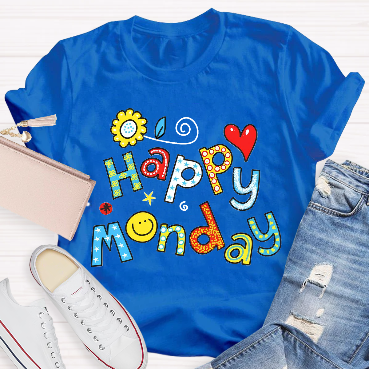 Personalized Day of the Week Happy Monday Funny Design T-Shirt