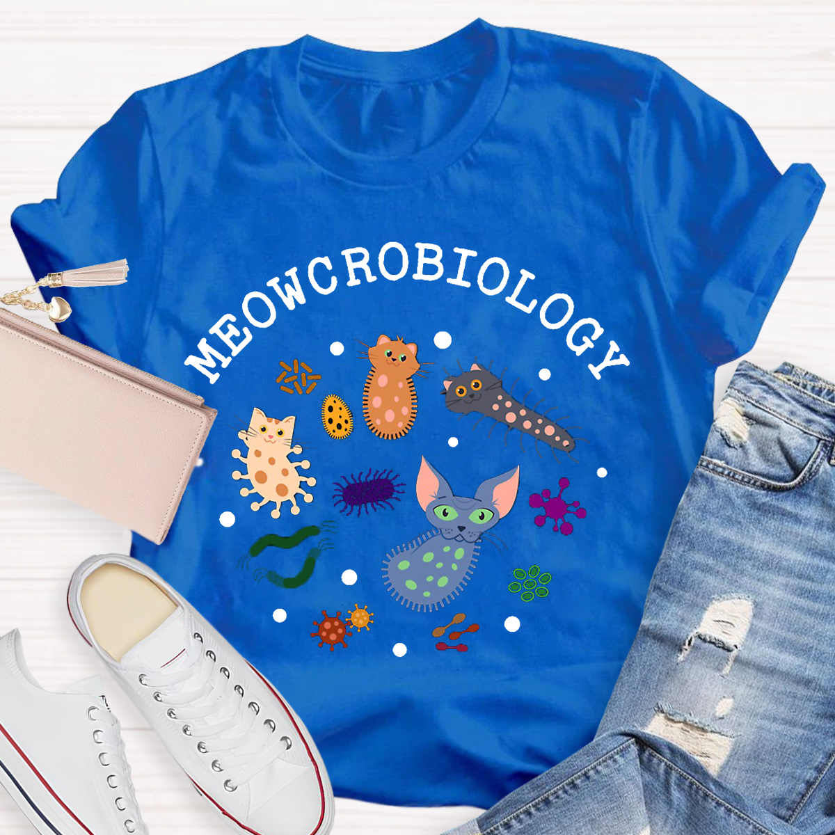 Meowcrobiology Teacher T-Shirt