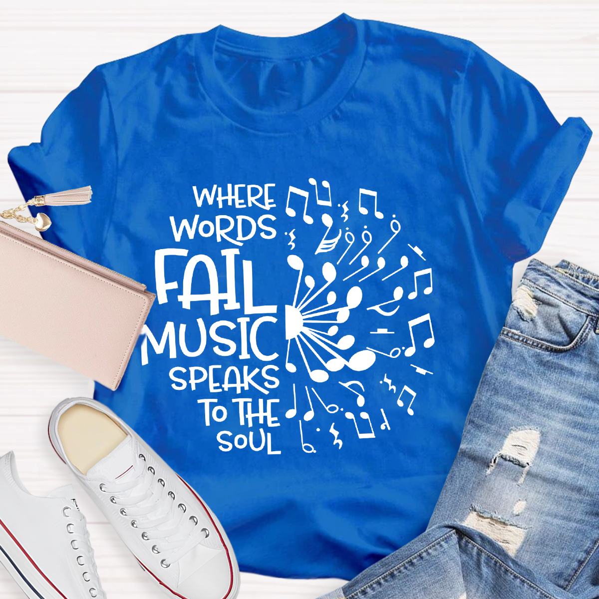 Where Words Fail Music Speaks To The Soul Teacher T-Shirt