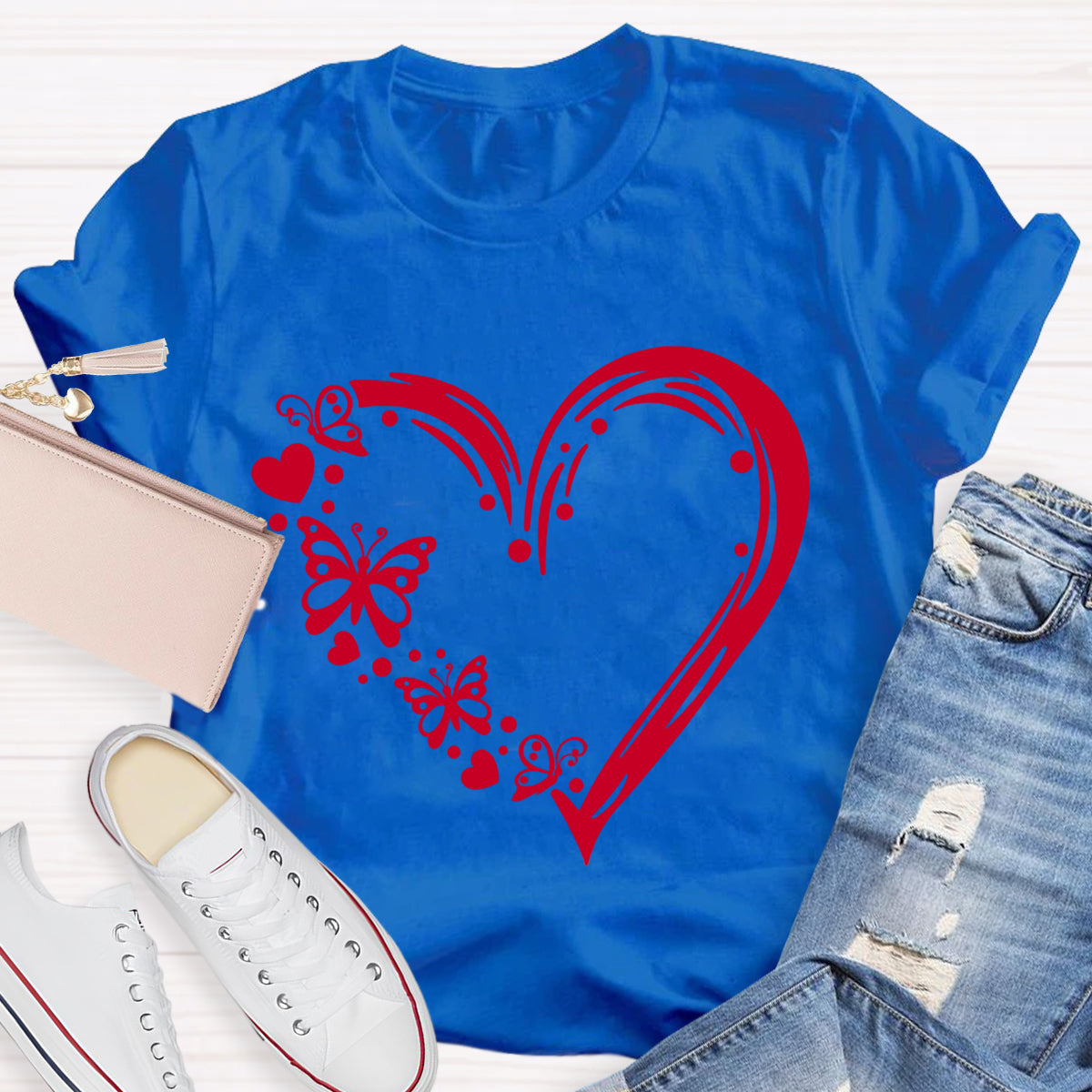 Valentine Heart with Butterfly T-Shirt